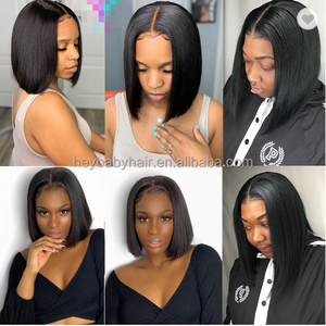 Perruque Lace Front Wig naturelle Bob courte ombrée, <span class=keywords><strong>cheveux</strong></span> naturels, 1b 613, <span class=keywords><strong>rose</strong></span>, bleu, gris, <span class=keywords><strong>rose</strong></span> néon, violet, arc-en-ciel, - Product Image 6
