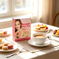 Thé au lait au collagène, café, antioxydant beauté, éclaircissant pour la peau, compléments alimentaires naturels pour adultes, poudre instantanée