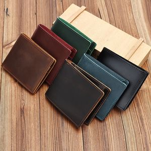 Vintage Short Bifold Leather <b>Wallet</b> Front Coin Pocket Purse Leather <b>Card</b> <b>Holder</b> <b>Wallet</b> Genuine Leather <b>Wallet</b> for Men - Product Image 1