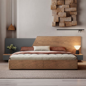 Modern Bedroom Wooden Platform <b>Bed</b> <b>Storage</b> King Size Luxury Hotel Home Furniture <b>Double</b> B-03 Bedroom Furniture <b>Double</b> <b>Bed</b> B-03 - Product Image 4