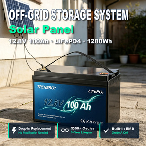 Batterie LFP TPENERGY 12,8 V 100 Ah pour système de stockage hors réseau à panneaux solaires, légère, longue durée de vie, qualité A - Product Image 1