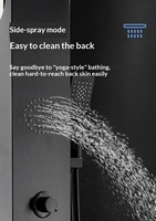 Panneau de douche noir mat SUS304 mural, ensemble complet de douche à effet pluie