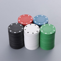 Jetons de jeu de Mahjong vierges, rondes en plastique, pour divertissement à domicile, avec motif cœur cinq couleurs, compteurs de jetons de poker