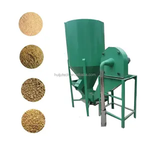 Chicken farm feed crusher 500kg/hour corn mixer mill price HJ-GL500 vertical grinder mixer and machine/poultry feed hammer mill
