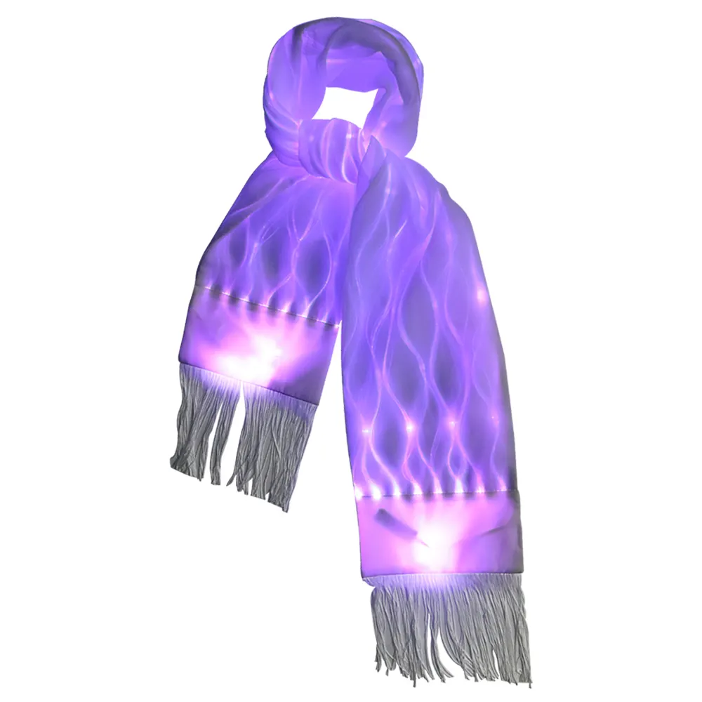 Scarves glow in the dark Led Christmas Scarf Light Up Scarf Flashing Rave