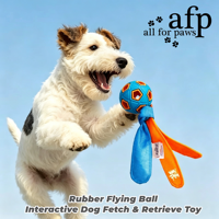 AFP Balle volante légère en caoutchouc, jouet interactif d'extérieur pour chiens, pour apporter et rapporter, jeu de la corde, balle à mâcher durable pour chien