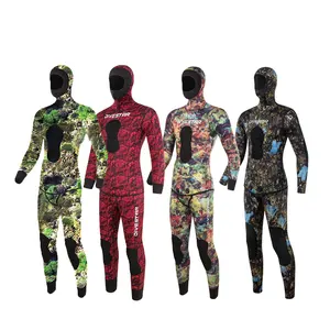 Divestar spearfishing Wetsuit 3mm 5mm7mm ngụy trang Wetsuit spearfishing Neoprene mở di động Mens spearfishing phù hợp với