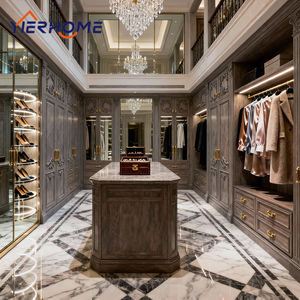 YIERHOME - Vestidor de Lujo Directo de Fábrica con 12 Años de Experiencia |   <span class=keywords><strong>Armario</strong></span> de Madera de Roble Macizo con Patrones Tallados a Mano, Diseño Personalizado para Villa - Product Image 2