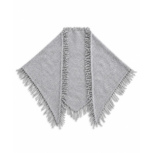 Bufanda de mezcla de lana con logo personalizado, borlas y flecos, chal triangular grande, para otoño e invierno, venta al por mayor directa de fábrica - Product Image 5