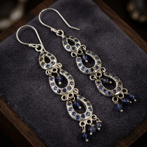 Pendientes Colgantes de Plata 925 con Iolita para Mujer - Product Image 3