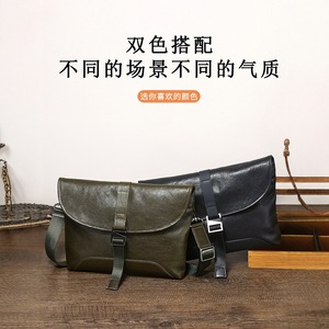 Sac à bandoulière en cuir véritable pour hommes, 30x22cm, sac à bandoulière décontracté et résistant pour usage quotidien - Product Image 4