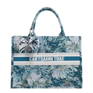 Brand design Women bag Handbag Shoulder Messenger Oil Painting Bag Silk Scarf Canvas Tote Handbags