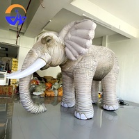 Modèle d'éléphant gris gonflable en tissu Oxford renforcé de grande taille ; Faune ; Carnaval ; Accessoires de parade de zoo ; Modèle d'éléphant gris géant gonflable