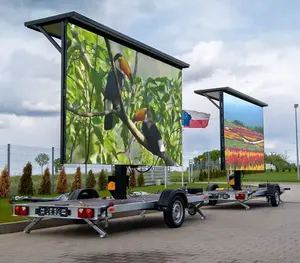 Outdoor P4 P5 P6 P8 Energiebesparing Reclame Billboard Zonnepanelen Batterij Mobiele Bewegwijzering Trailer Led Scherm Display