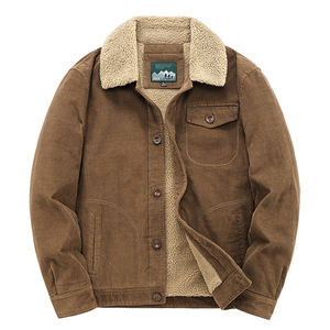 <span class=keywords><strong>Veste</strong></span> en cachemire vierge en <span class=keywords><strong>velours</strong></span> côtelé pour homme, blouson chaud, décontracté, garde au chaud, mode printemps-automne, épais, rétro, 2022 - Product Image 1