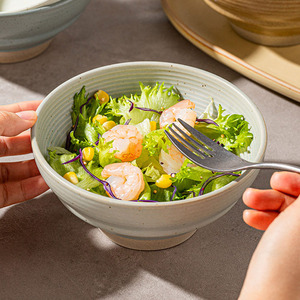 Bol en céramique pour la maison - Bol à soupe de style japonais - Vaisselle - Bol à riz - Nouveau modèle rétro 2026 - Saladier en argile épaisse - Product Image 5