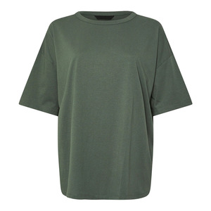 เสื้อยืดคอตตอน 100% เป็นมิตรกับสิ่งแวดล้อม ระบายอากาศได้ดี ทรงหลวมไหล่ตก สำหรับผู้หญิง สั่งทำได้ เสื้อยืดโอเวอร์ไซส์เนื้อหนาสำหรับฤดูร้อน - Product Image 1