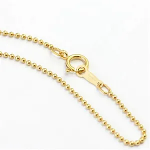 14K Solid Gold Filled Bead Chain Necklace 1MM/1.2MM/1.5MM Beaded Necklace Bracelet Ball Chain Suppliers For Jewelry Making