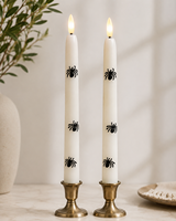 Bougies Pilier Parfumées Artistiques pour Halloween et Noël, Motifs Crâne, Serpent, Araignée, LED Scintillantes Sans Flamme, Écologiques et Sans Fumée