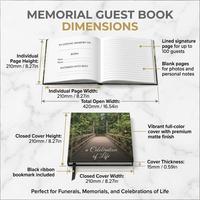 Livre d'or funéraire personnalisé en cuir avec reliure spirale, stylo et carte de table – Cadeau commémoratif