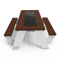 Banc de loisirs intelligent en fer Junyi de style américain pour parc solaire photovoltaïque et place commerciale, avec port USB et fonction de recharge sans fil pour téléphone