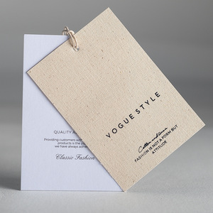 Custom Cotton Linen Canvas Hang Tag with Logo Screen Printed Garment Swing Tag Luxury Women's <strong>Clothing</strong> Brand Label Maker - Product Image 6