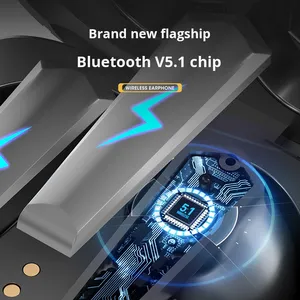 Siêu dài chờ hai tai đúng không dây cho Tai nghe bluetooth 5.3 trung tính Mini thể thao EarBuds LED pin cho sinh viên RUNNERS - Product Image 2
