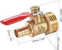 Válvula de Bola de Latón Roscada Interna y Externa de Pared Gruesa, Suministro Directo de Fábrica, Rosca de 1/4 y 3/4 para Tuberías y Válvulas Neumáticas