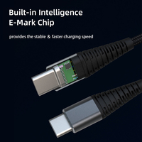 Kabel USB C ke Type C 100W 5A Terlaris, Kabel Pengisian Cepat USB PD untuk Ponsel dan Macbook