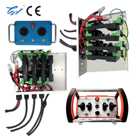 Télécommande d'excavatrice 12V 24V avec joysticks croisés, télécommande de grue avec accélérateur à pédale