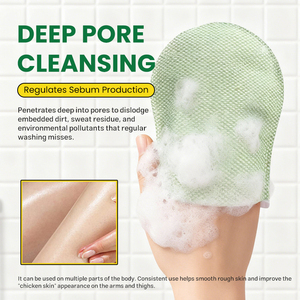 ถุงมือขัดผิวแบบกำหนดเองสำหรับ OEM พร้อม AHA <span class=keywords><strong>BHA</strong></span> และโพสต์ไบโอติก สำหรับการรักษาผิวหนังไก่ ทำความสะอาดรูขุมขนอย่างล้ำลึก ผิวเรียบเนียน - Product Image 3