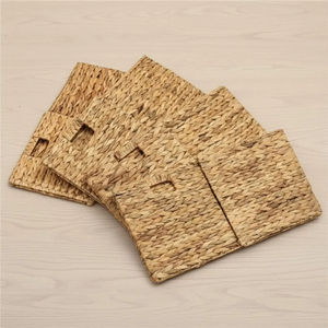 Juego de 3 Cestas de Almacenamiento Rectangulares de Jacinto de Agua Tejidas a Mano con Asas para Juguetes de Guardería y Organización de Armarios - Product Image 3