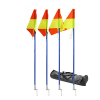 Poteaux de slalom portables pour l'entraînement au football et au basketball, en PVC et acier, avec drapeaux d'angle et piquets de sol amovibles pour l'extérieur