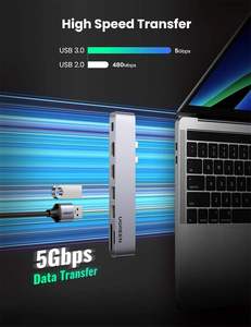 UGREEN USB C <strong>to</strong> Dual-HDMI <strong>Adapter</strong> 7 in 1 USB C <strong>Thunderbolt</strong> <strong>3</strong> <strong>Adapter</strong> <strong>to</strong> Dual HDMI <strong>2</strong> USB3.0 100W PD Port USB C <strong>to</strong> SD TF Card - Product Image 5