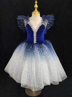Robe de ballet longue en tulle romantique professionnelle pour filles et enfants, imprimé lumineux - Costume de danse de ballerine