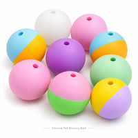 Jouet pour animaux de compagnie en silicone à haute élasticité, balle à mâcher résistante à l'usure avec trou pour chats et chiens, jeu interactif