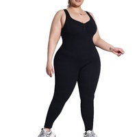 Combinaison de yoga sans couture grande taille, extensible dans quatre directions, respirante, protection UV, pantalon de fitness côtelé, dos nu, gaine amincissante pour le sport