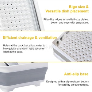 Foldable <b>Dish</b> <b>Rack</b> With Cutlery Holder For Kitchen Tableware Storage Square Shape Telescopic Design - Product Image 2