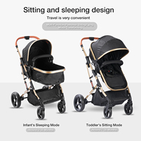 Poussette 3-en-1 pour bébé |   180 °   Poussette inclinable, pliage en un clic, absorption des chocs et nacelle amovible pour 0-36 mois
