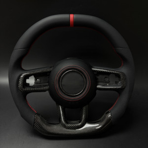 Volante de Cuero y Fibra de Carbono Personalizado para el Interior del Automóvil, para <span class=keywords><strong>Jeep</strong></span> Wrangler JK JL - Product Image 1
