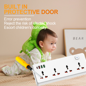 Presa presa elettrica per presa elettrica per presa di corrente per cavo in rame puro da 2 <span class=keywords><strong>metri</strong></span> <span class=keywords><strong>prolunga</strong></span> striscia di protezione universale - Product Image 4