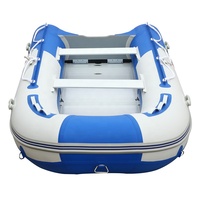 Bateau de pêche gonflable en PVC de 12,5 pieds avec plancher en aluminium, moteur hors-bord, style sportif, pliable, type yacht