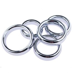 6 ukuran Penis logam bondage lock Delay Ejaculation halus cincin Penis berat badan cincin mainan seks untuk pria - Product Image 6