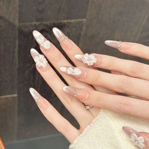Uñas Postizas Originales [Huang Ying Zhu <span class=keywords><strong>Yun</strong></span>] con Diseño de Estrellas Huang Diao, Adorno de Cuentas de Cristal Cuadradas, Estilo Dulce y Elegante - Product Image 5
