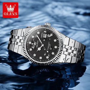  Reloj de Pulsera de Lujo 2989 con Logotipo Personalizado OEM, Calendario Clásico, Resistente al Agua, de Acero Inoxidable Dorado, Luminoso, de Cuarzo, para Hombre - Product Image 3