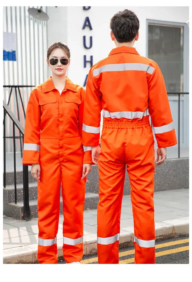 Workwear Work Clothes Overall Coverall for Men Work Wear Hi Vis Working Uniform Construction Suit Cotton Carton OEM Service