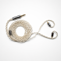 Câble audio démontable audiophile 5N OCC argenté 4 brins 2PIN 0,78 mm 3,5 TRS 1,2 m personnalisé
