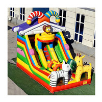 Toboggan gonflable pour enfants en forme de girafe de safari africain - Matériel PVC, multicolores, usage commercial, capacité 100-200 kg
