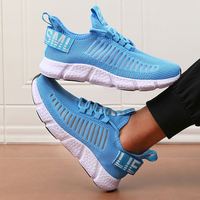 Chaussures de course respirantes en maille pour hommes, à lacets rapides, légères, antichoc, pour garçons et filles, chaussures de sport de plein air, chaussures de marche