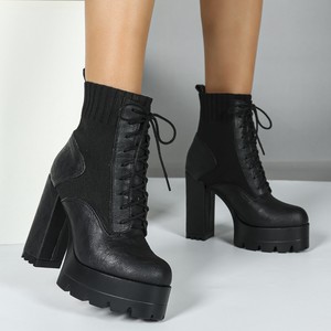 Bestop Designer Brand <strong>Women's</strong> Winter Snow <strong>Boots</strong> Large Size Waterproof <strong>Genuine</strong> <strong>Leather</strong> Lining Lace-Up Closure Non-Slip Thick - Product Image 4